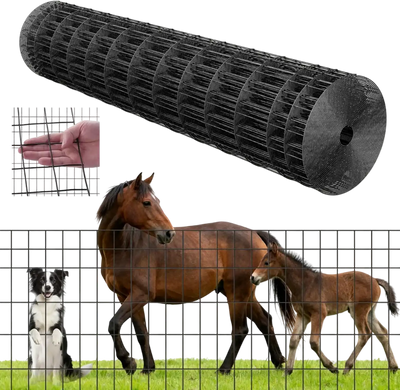 Vevor Farm Fence Black Vinyl-Coated 48