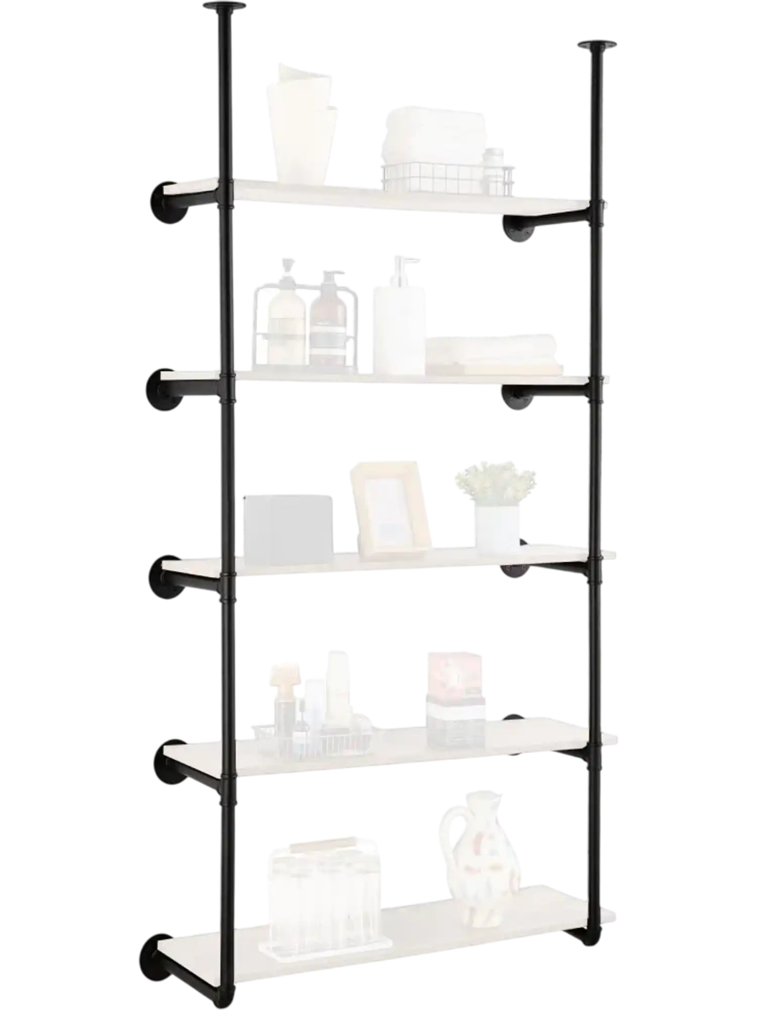 Vevor Pipe Shelf 5-Tier Wall-Mount Floating Industrial Storage Brackets New