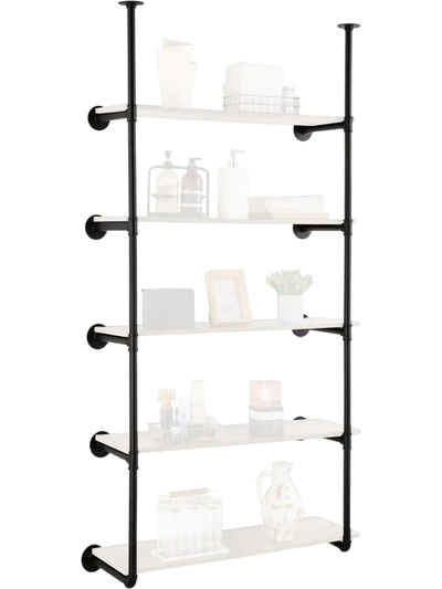 Vevor Pipe Shelf 5-Tier Wall-Mount Floating Industrial Storage Brackets New