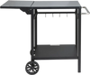 VEVOR Outdoor Grill Dining Cart with Double-Shelf, BBQ Movable Food Prep Table, Multifunctional Foldable Iron Table Top, Portable Modular Carts for Pizza Oven, Worktable with 2 Wheels, Carry Handle