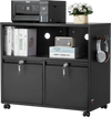 VEVOR 2 Drawers Metal File Cabinet, Lateral Filing Cabinet with Lock and Adjustable Hanging Rods, Wide Filing Storage Cabinets for Home and Office Fit Letter, A4, Legal Size File, Easy Assembly, Black