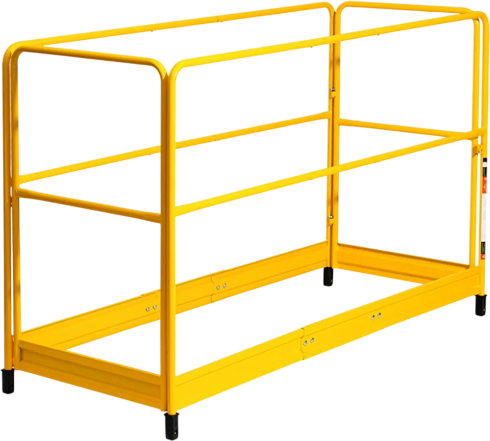 VEVOR 6 Foot Scaffolding Safety Guardrail, Rustproof Solid Carbon Steel Scaffold Guard Rail of 55.4 lbs Load Capacity, Baker Style Metal Guardrails Accessory System for Scaffolding Platform, Yellow