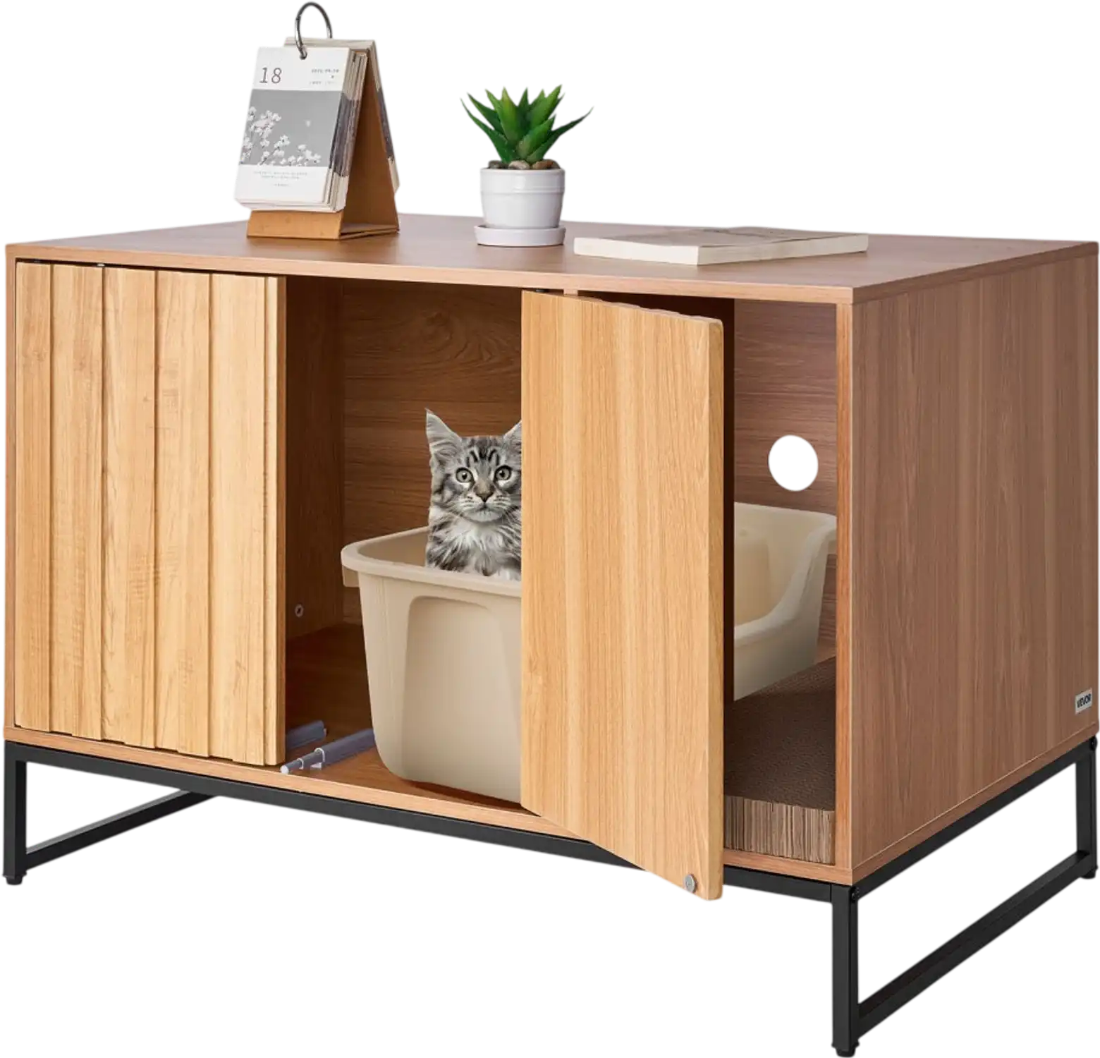 Vevor Cat Litter Box Enclosure Hidden Cabinet End Table 31.5