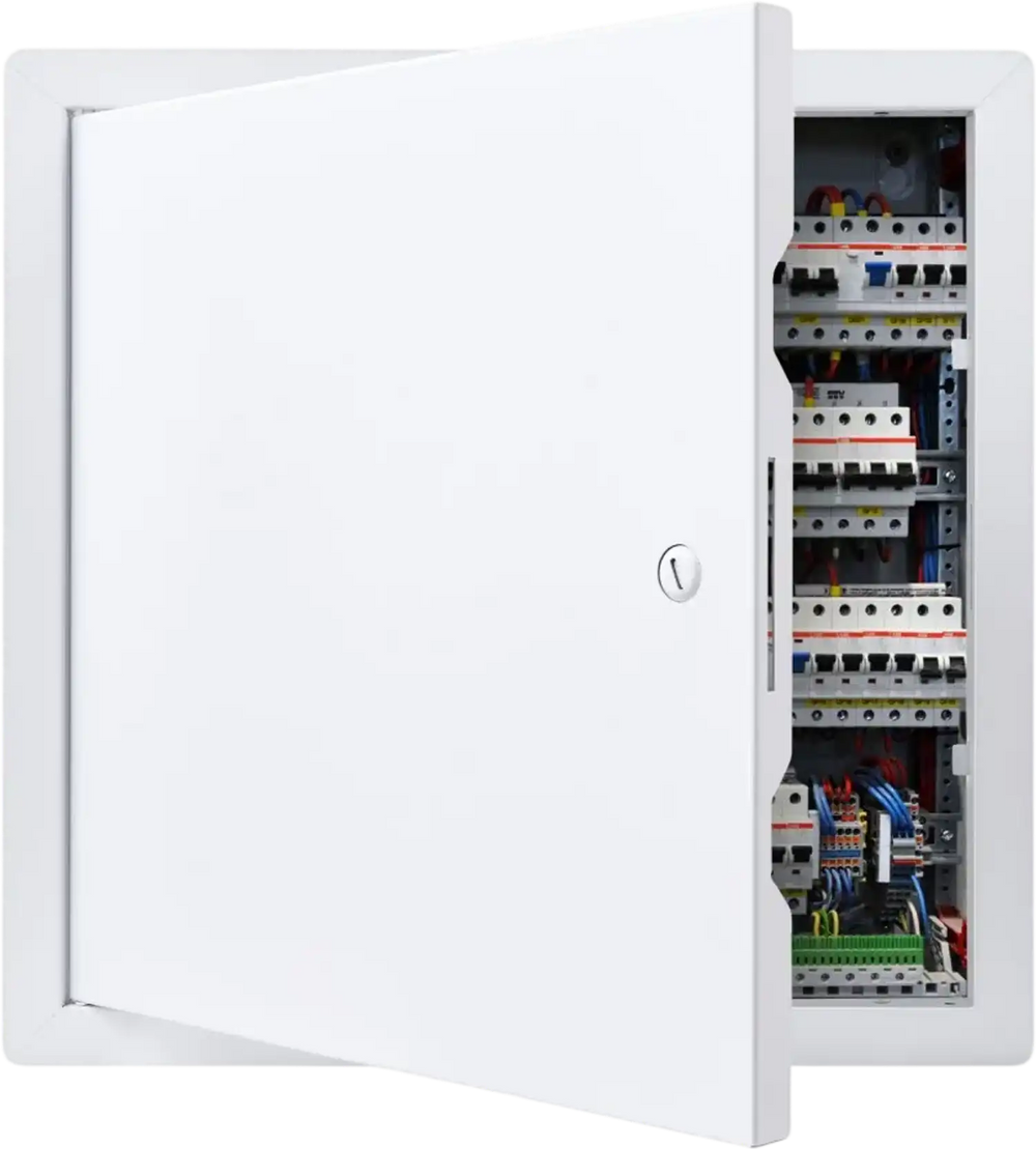 VEVOR Access Panel for Drywall, 13.3 x 13.3 in Galvanized Steel Access Door, Easy Install Hinged Service Panel with Screwdriver Latch, for Ceiling Plumbing Electrical, 12.4 x 12.4 in Cutout Size White