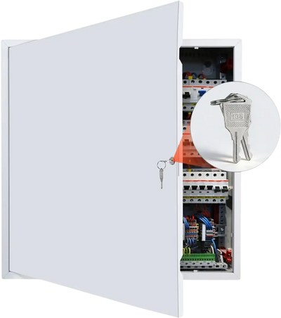 VEVOR Access Panel for Drywall, 25.2 x 25.2 in Galvanized Steel Access Door, Easy Install Hinged Service Panel with Key, for Ceiling Plumbing Electrical, 24.4 x 24.4 in Cutout Size, White