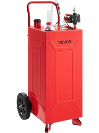 VEVOR 30 Gallon Fuel Gas Caddy, Carbon Steel, Portable Fuel Transfer Storage Tank with Electric Pump & 2 Wheels, Gasoline Diesel Can Container, for Cars, Lawn Mowers, ATVs, Boats, Motorcycles, Red