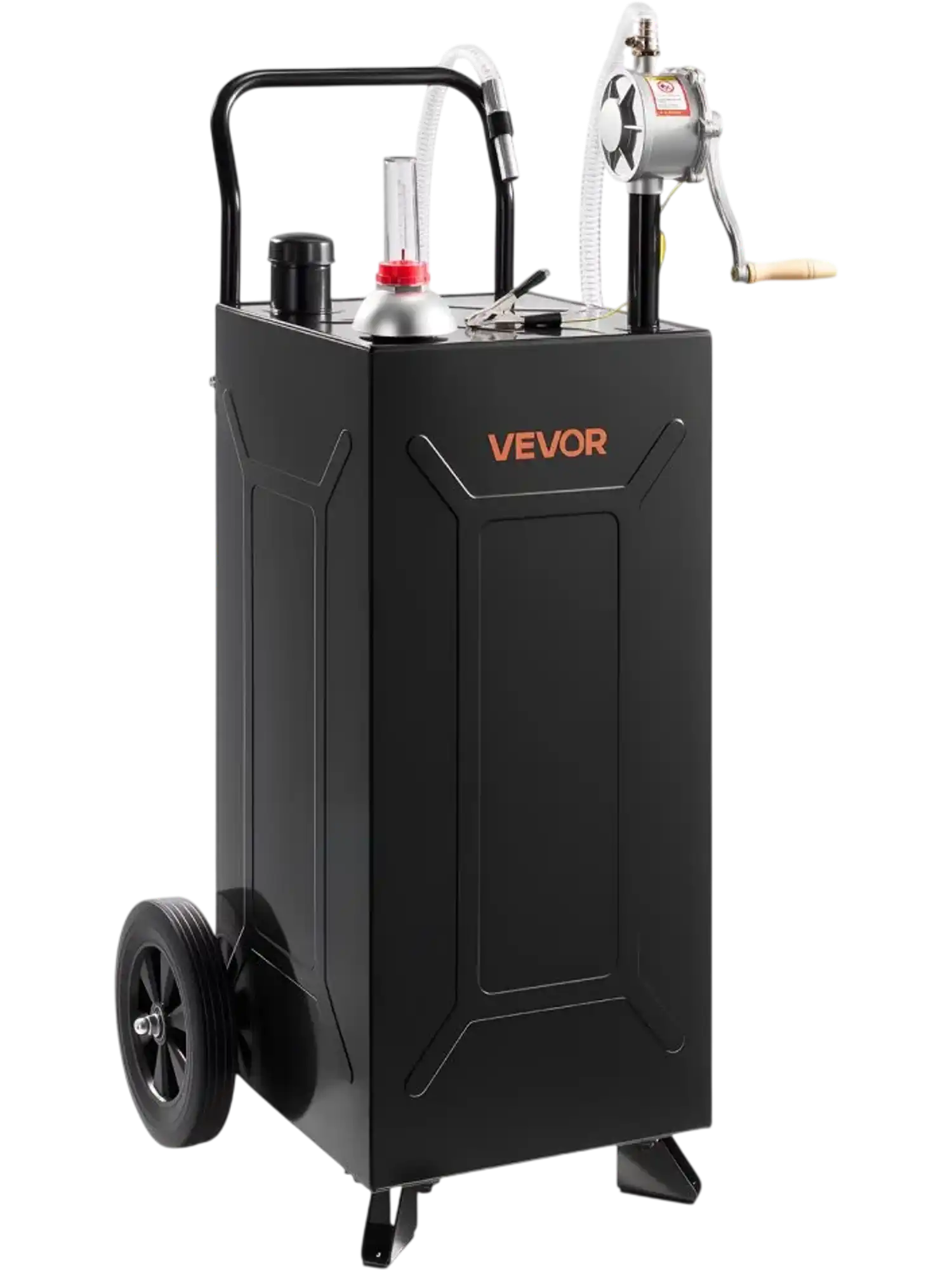 Vevor Fuel Caddy 30 Gallon Portable Gas and Diesel Transfer Tank with Manual Pump and Wheels New