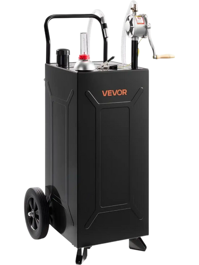 Vevor Fuel Caddy 30 Gallon Portable Gas and Diesel Transfer Tank with Manual Pump and Wheels New