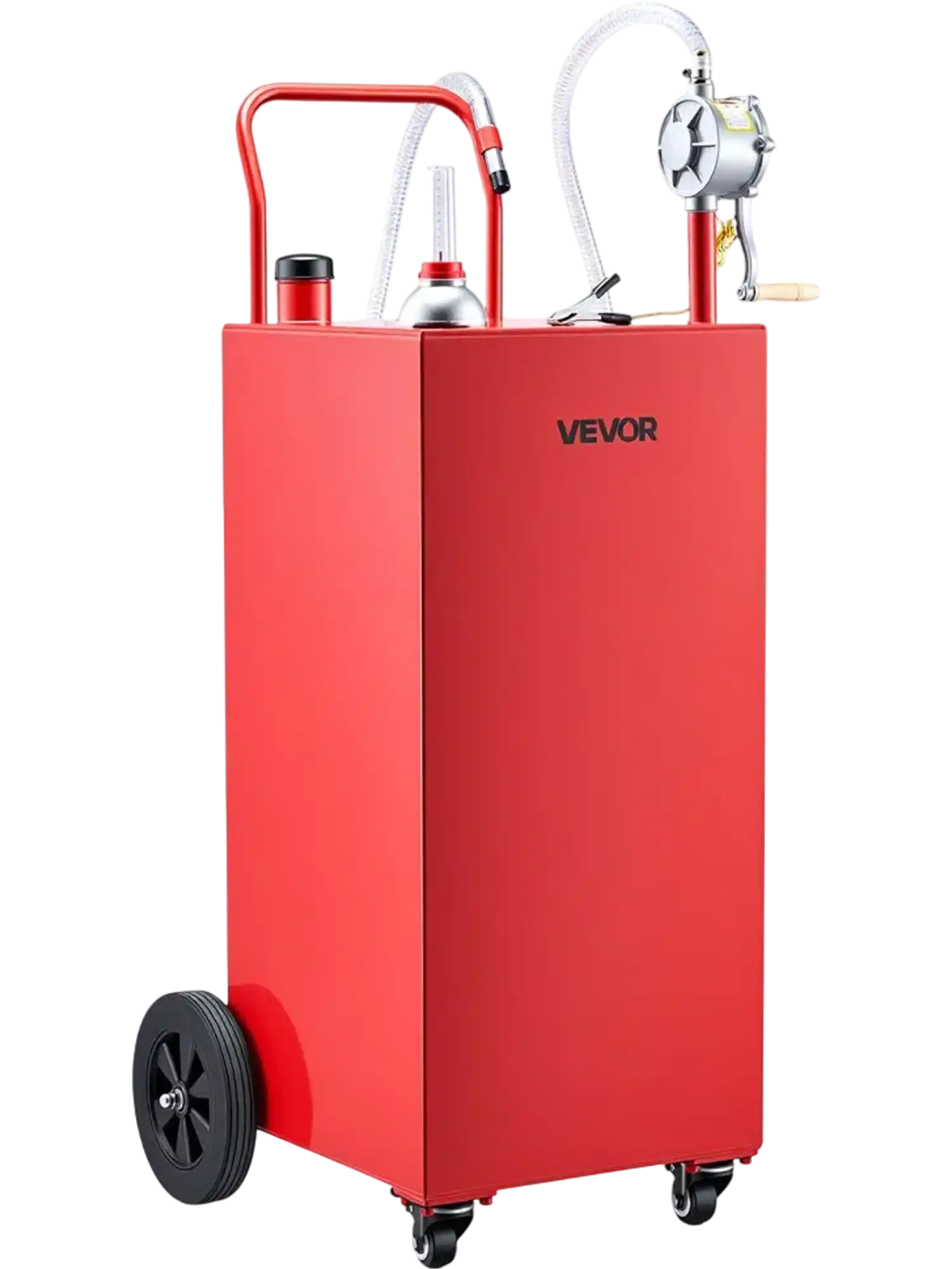 Vevor Fuel Caddy 50 Gallon Portable Fuel Transfer Tank with Manual Pump and 4 Wheels New