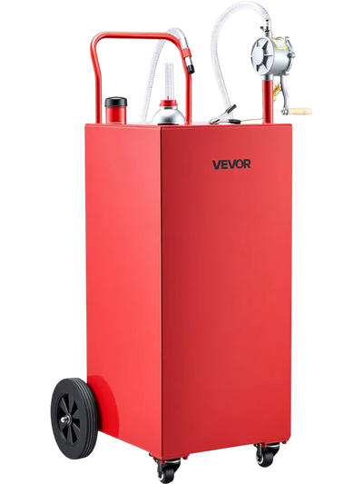 Vevor Fuel Caddy 50 Gallon Portable Fuel Transfer Tank with Manual Pump and 4 Wheels New