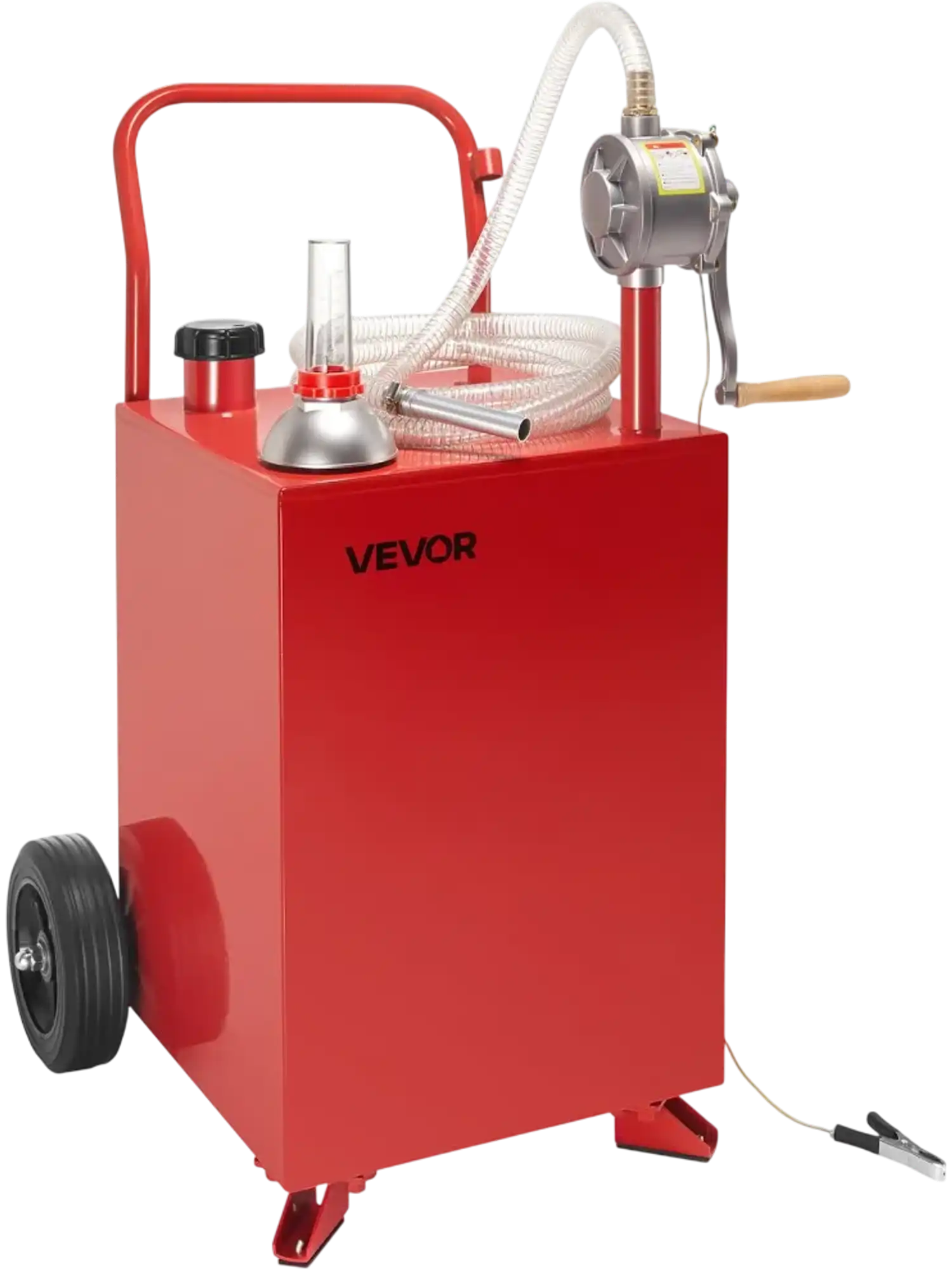 Vevor Fuel Caddy 20 Gallon Manual Pump Gasoline & Diesel Fuel Tank Red New