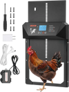 VEVOR Automatic Chicken Coop Door, DC & Battery Powered Chicken Door with LCD Display, Light Sensor, Timer & Manual Setting, Anti-Pinch Security, Durable Aluminum Alloy, Chick Run Gate Opener for Farm