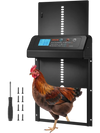 VEVOR Automatic Chicken Coop Door, Battery Powered Chicken Coop Door with Timer & Manual Setting, Anti-Pinch Security, Durable Aluminum Alloy, Auto Chick Run Gate Opener with Waterproof Sealing, Black