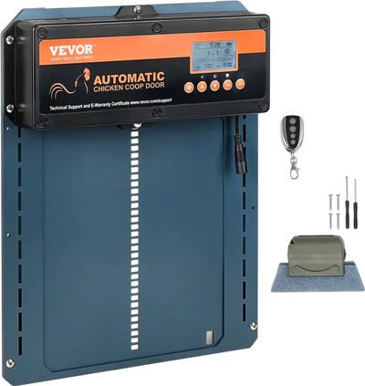 Vevor Chicken Coop Door Automatic Door Opener with Timer Light Sensor Remote Control and LCD Screen New