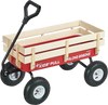 VEVOR Pull-Along Wagon for Kids, 39 inch Toddler Wagons with Wooden Panels & Handle, Supports up to 330 lbs, All-Terrain Utility Wagon Cart Birthday Present for Kids Gardening Beach, Red