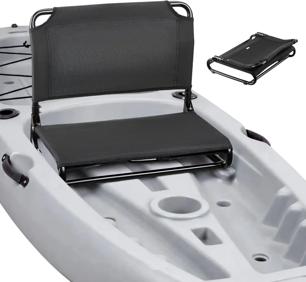 VEVOR Kayak Seat, Folding Kayak Seat with Comfortable Back Support, Aluminum Alloy Frame & 600D Oxford Fabric, Easy Assembly for Paddling, Fishing and Recreational Kayaking