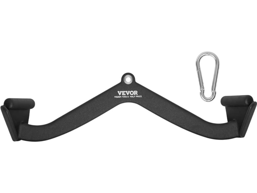 VEVOR LAT Pulldown Attachment, Cable Machine Rowing V-bar Attachment, Tricep Pull Down Bar, Back Strength Training Rubber Coated Handle Grip, Bicep Curl Tricep Lat Pulldown Bar for Home Gym Fitness