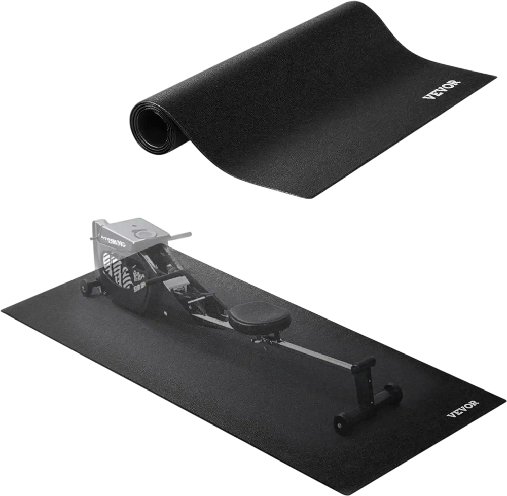 VEVOR Treadmill Mat for Carpet Floor, 23.62" x 51.18" x 0.16" Exercise Equipment Mat for Elliptical and Walking Pad, High Density PVC Floor Protector, Waterproof and Non-slip for Home Gym