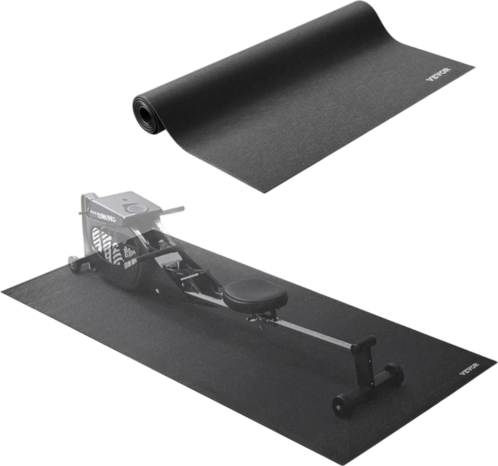 VEVOR Treadmill Mat for Carpet Floor, 1/4" Thick, 30" x 60" Exercise Equipment Mat for Treadmills, Stationary & Recumbent Bikes, High Density PVC Floor Protector, Waterproof and Non-slip for Home Gym