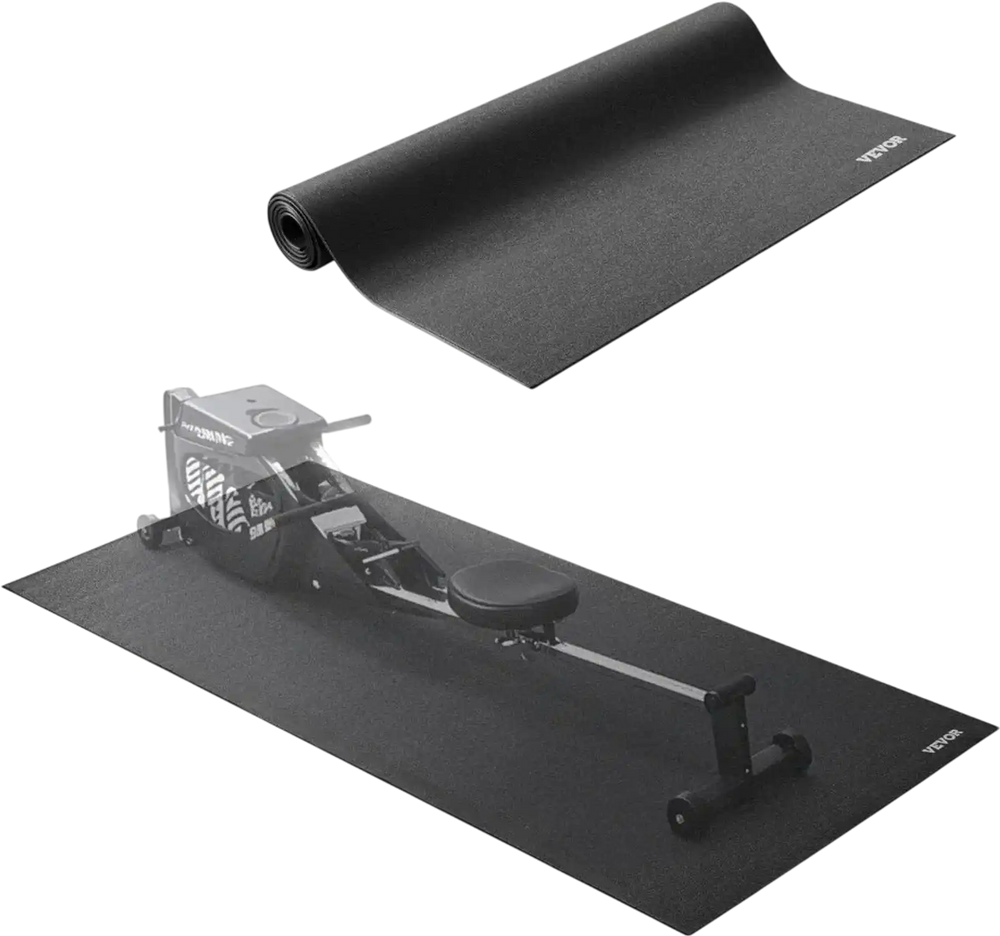VEVOR Treadmill Mat for Carpet Floor, 1/4" Thick, 30" x 72" Exercise Equipment Mat for Treadmills, Stationary & Recumbent Bikes, High Density PVC Floor Protector, Waterproof and Non-slip for Home Gym