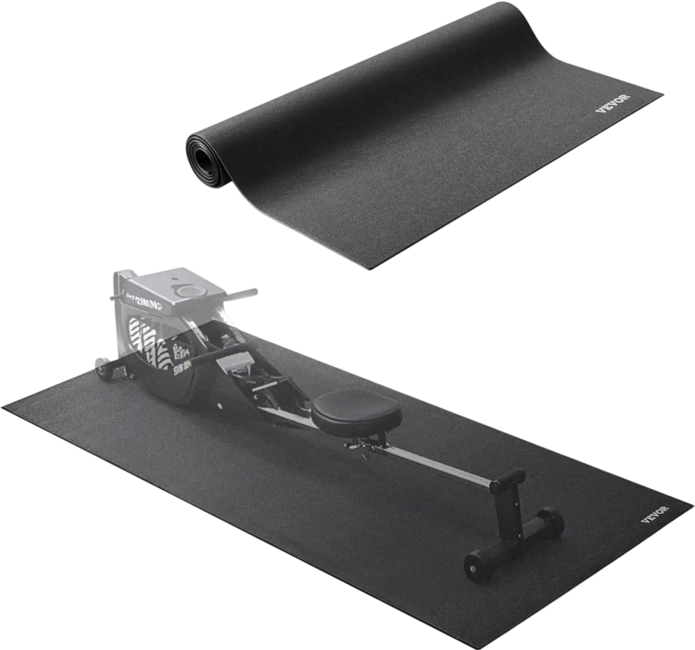 VEVOR Treadmill Mat for Carpet Floor, 1/4" Thick, 36" x 72" Exercise Equipment Mat for Treadmills, Elliptical, Rowing Machine, High Density PVC Floor Protector, Waterproof and Non-slip for Home Gym