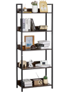 VEVOR Metal Bookshelf, 5-Tier Tall Industrial Bookshelf, Rustic Display Vintage Storage Bookcase with Open Shelves, Freestanding Display Shelving Unit Storage Rack, for Living room, Bedroom & Office