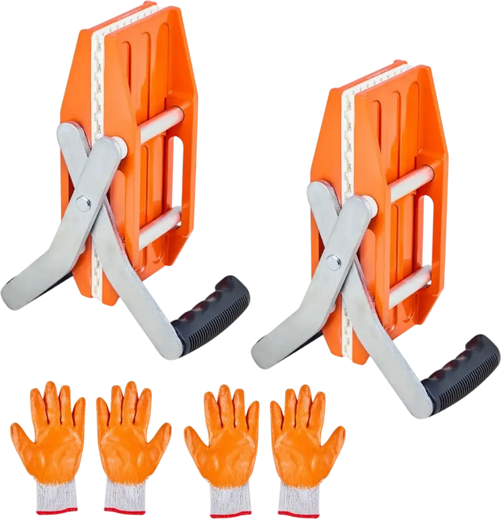 VEVOR Double Handed Stone Carrying Clamps, 660 lbs Load Capacity, 2 Pack Granite Panel Carriers Lifting Tools with Rubber-lined (0-2.36 Inches), Heavy Duty lifting Clamps for Plywood, Glass, Granite