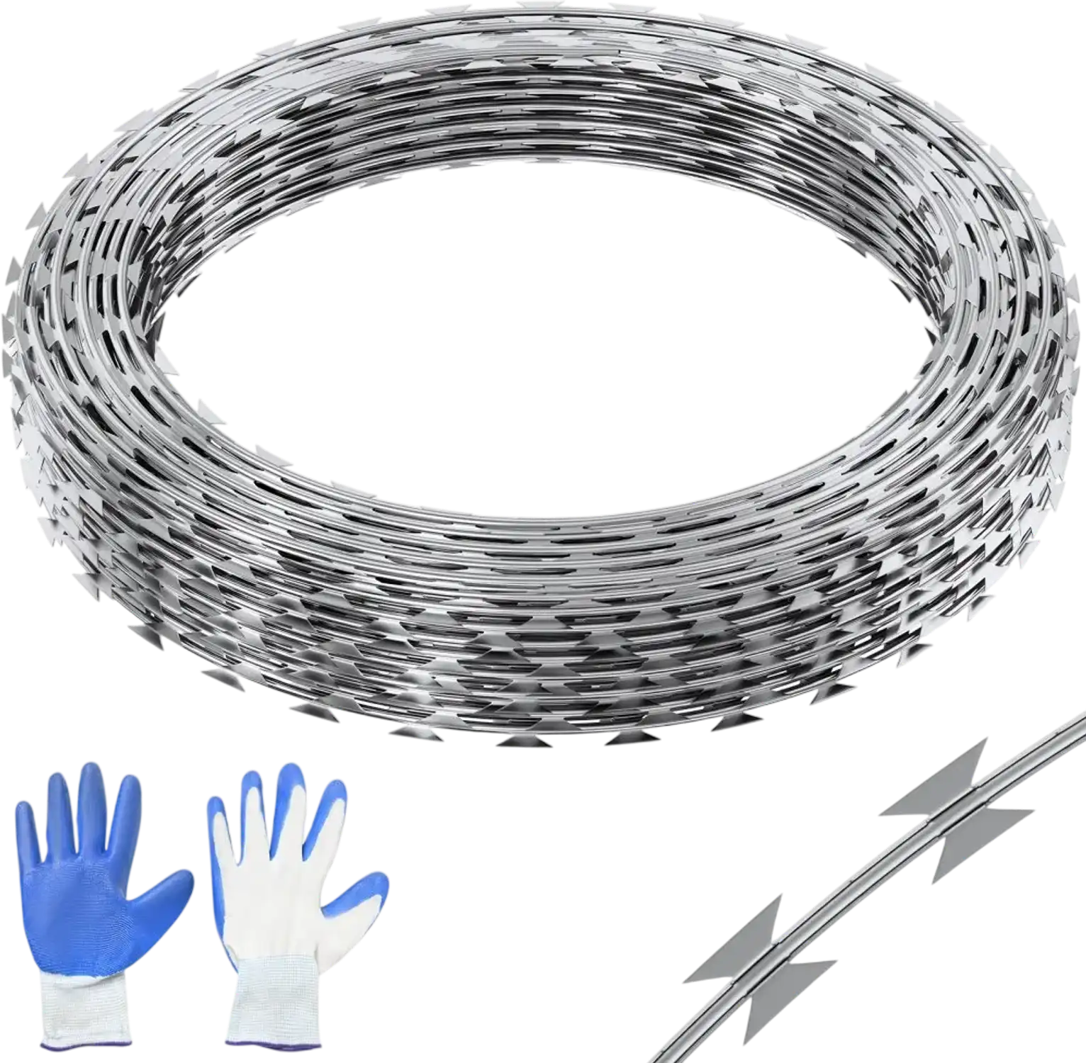 Vevor Razor Wire 147' Galvanized Barbed Fencing 3 Rolls New