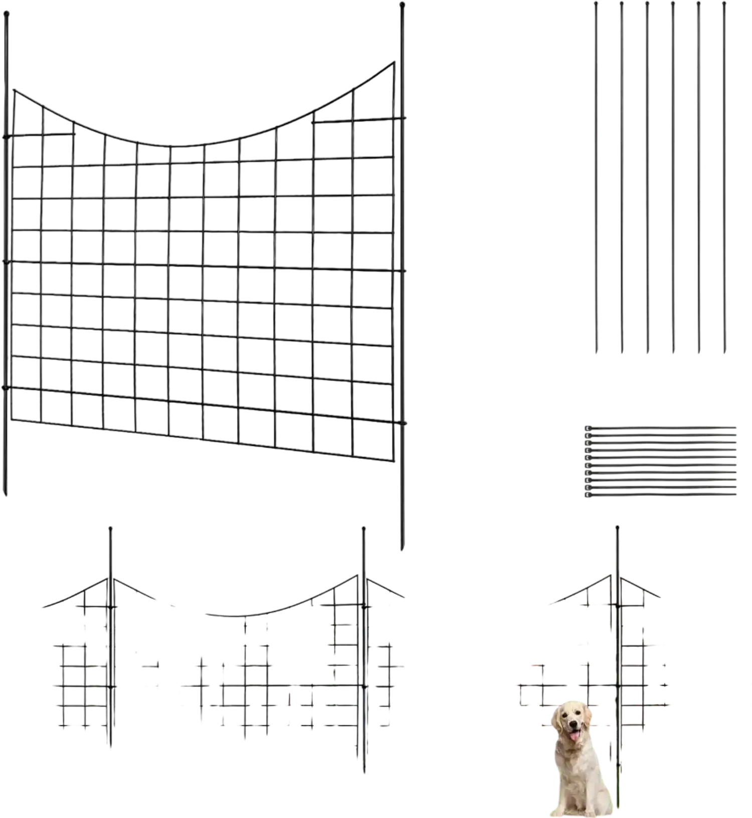 Vevor Garden Fence No-Dig Animal Barrier Decorative Metal Fencing 36.6