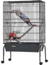 VEVOR Metal Small Animal Cage 39.8"H 3-Tier Rolling Ferret Cage On Wheels, 0.55" Wire Spacing Large Cages with Hammock, Ramps, Tray & Doors for Ferret, Chinchilla, Sugar Glider, Guinea Pig & Rabbit