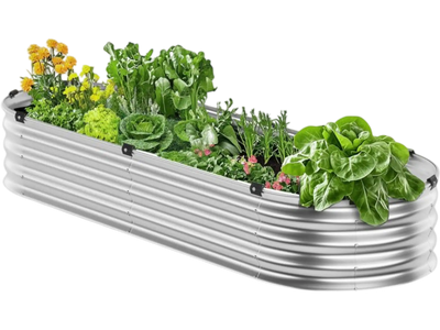 Vevor Raised Garden Bed 4' x 2' x 1' Galvanized Metal Planter Box Silver New