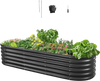 VEVOR Metal Raised Garden Bed, 6.56 x 1.97 x 1.4 ft Oval Outdoor Galvalume Planter Garden Box, Open Bottom Design, Large Planter Raised Bed for Growing Vegetables, Flowers, Succulents, Dark Gray