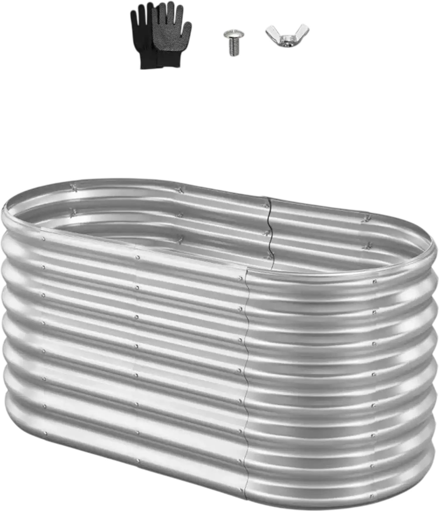 Vevor Raised Garden Bed 4 x 2 x 2' Oval Galvanized Planter Box New