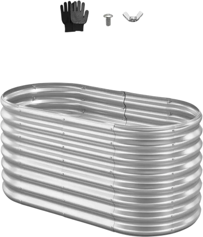 Vevor Raised Garden Bed 4 x 2 x 2' Oval Galvanized Planter Box New