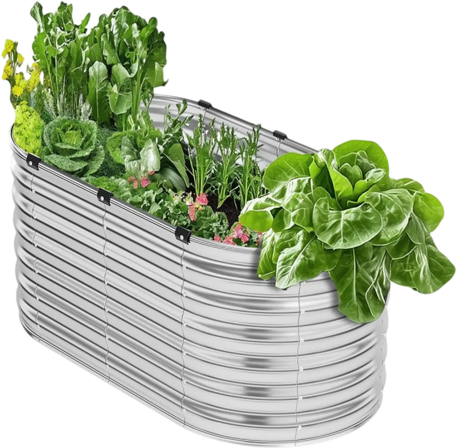 Vevor Raised Garden Bed 4 x 2 x 2' Galvanized Metal Planter Box Silver New