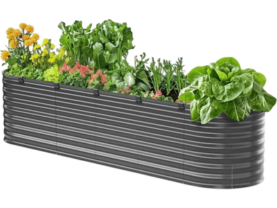 Vevor Raised Garden Bed 8' x 2' x 2' Dark Gray Galvanized Planter Box New