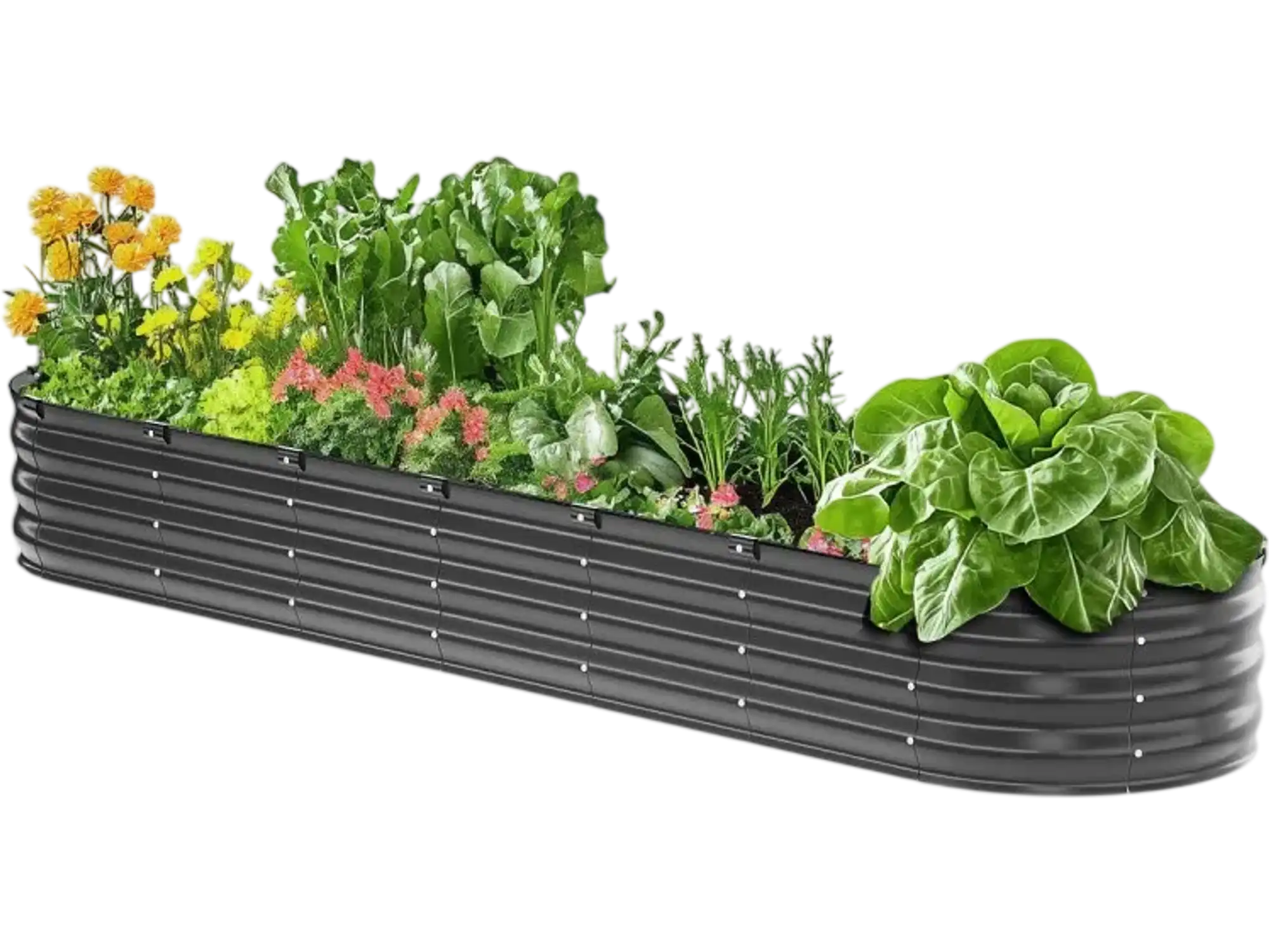 Vevor Raised Garden Bed 8' x 2' x 1' Outdoor Galvanized Planter Box Dark Gray New