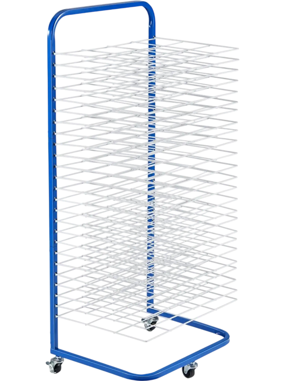 VEVOR Art Drying Rack, 25 Removable Shelves 17 x 13 x 39.4 inch Paint Drying Rack With Lockable Wheels, Carbon Steel Painting Drying Rack for Artwork in Classroom, Art Studios and Schools, Blue+White