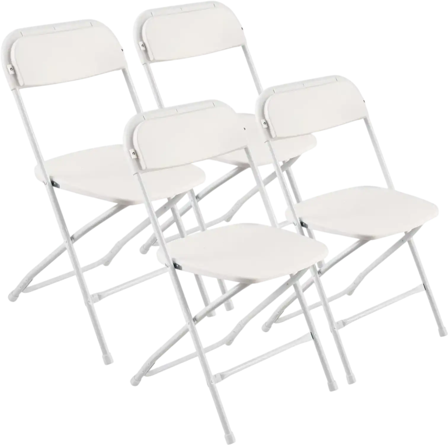 Vevor Folding Chairs 4-Pack Portable Plastic Chairs with Heavy Duty Metal Frame White New