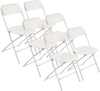 VEVOR 6 Pack Folding Chairs, Foldable Plastic Chairs with Heavy Duty Metal Frame, Portable Folding Card Table Chairs, Stackable Indoor Outdoor Seats for Home, Yard, Garden, Parties, Events, White