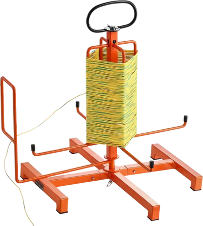 VEVOR Cable Dispenser, Floor or Stud Mounted, Wire Spool Rack, Portable Wire Rack Dispenser with Anti-Slip Metal Handle for Wiring Transport, Swivel Eyelet, for Electrical, Industrial and Retail Use