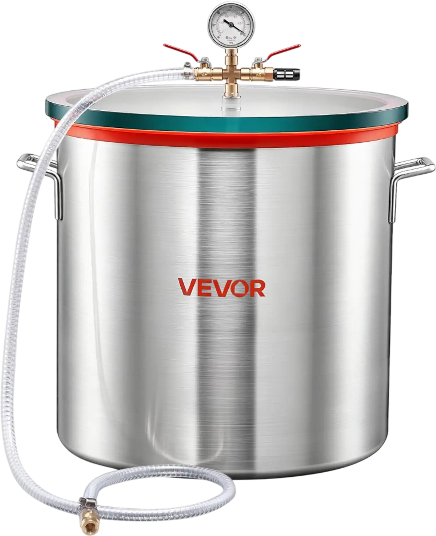 Vevor Vacuum Chamber 15 Gallon Aluminum Alloy Degassing Chamber with Tempered Glass Lid New