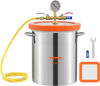 VEVOR 5 Gallon Vacuum Chamber, Upgraded Tempered Glass Lid Vacuum Degassing Chamber, 304 Stainless Steel Chamber, for Stabilizing Wood, Resin Degassing, Silicone Degassing and Plaster Degassing