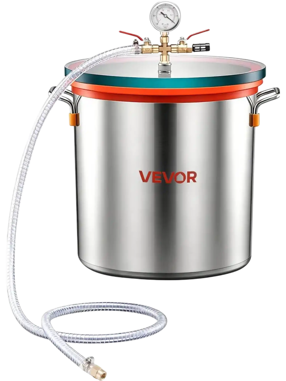 VEVOR 9 Gallon Vacuum Chamber, Stainless Steel, Vacuum Degassing Chamber with Tempered Glass Lid, Hose, Air Filter, for Resin Casting, Stabilizing Wood, Degassing Silicone, Epoxies, Essential Oils