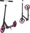 VEVOR Kick Scooter for Kids Ages 8+, Teens & Adults, 2-Wheel Toddler Scooter with Adjustable Height Handlebar, Wide Anti-Slip Deck, Foldable Lightweight Frame for Boys & Girls up to 220 lbs, Pink