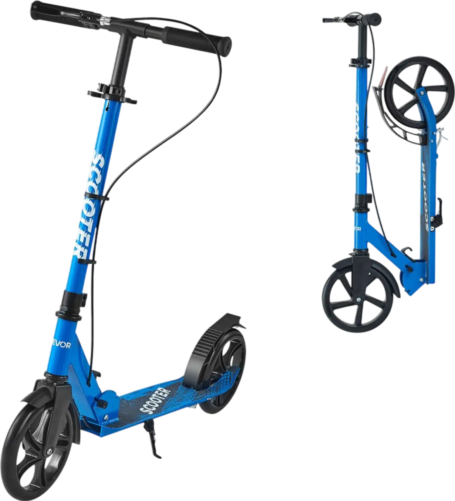 Vevor Kick Scooter Foldable Adjustable Height 2-Wheel Kids Adult Scooter Black Blue New