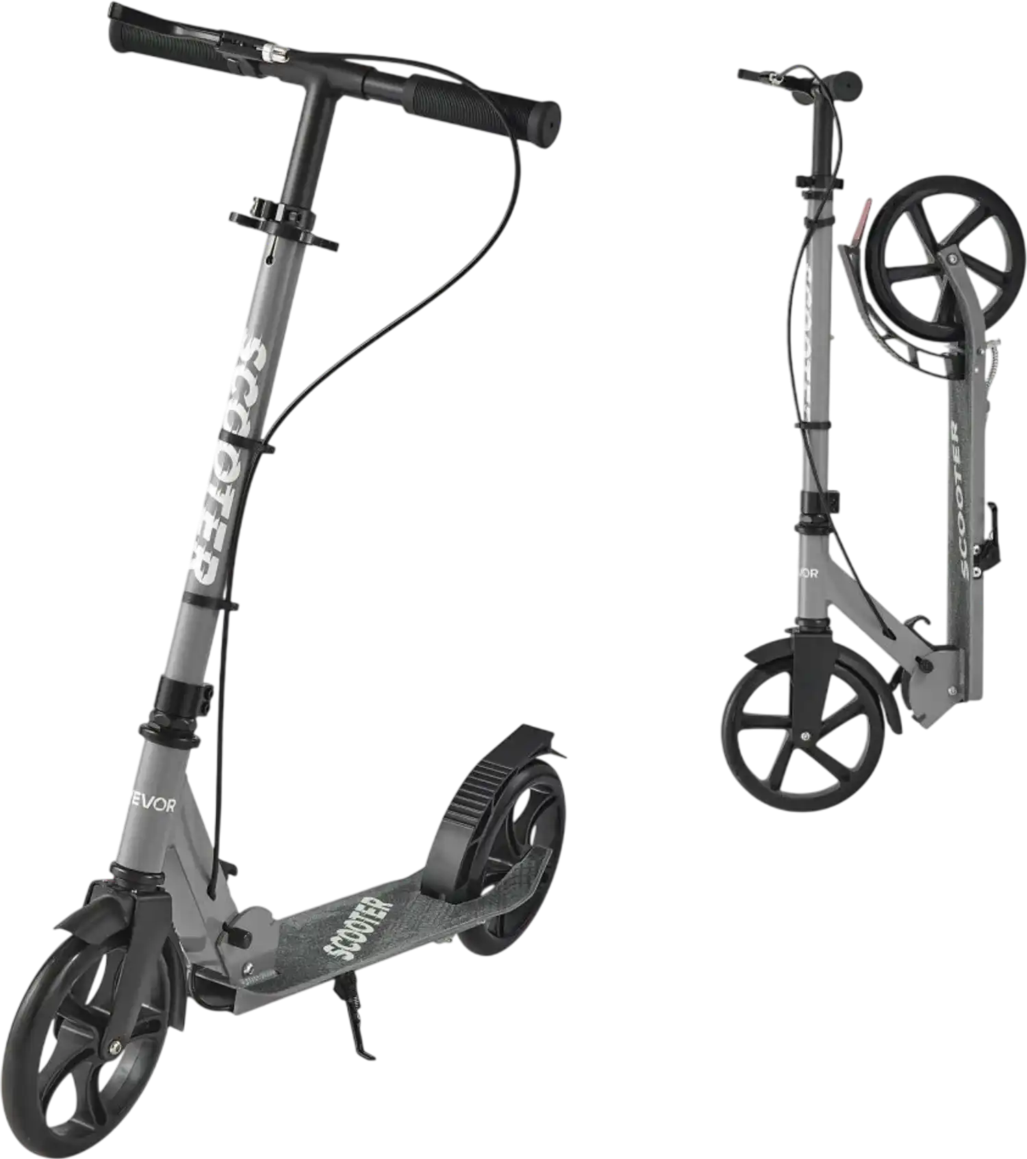 Vevor Scooter 2-Wheel Kick Scooter for Kids Teens & Adults Gray New