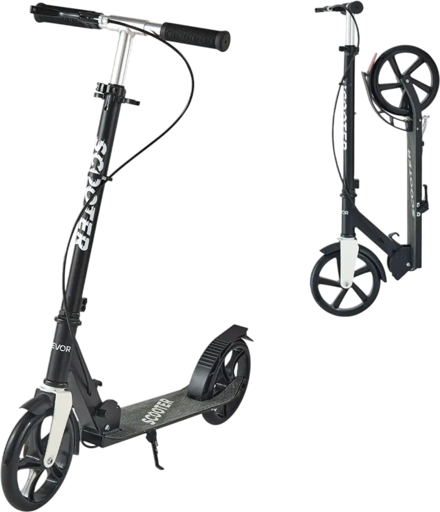 Vevor Kick Scooter Adjustable Foldable Kids Adults 220 lbs Black Silver New