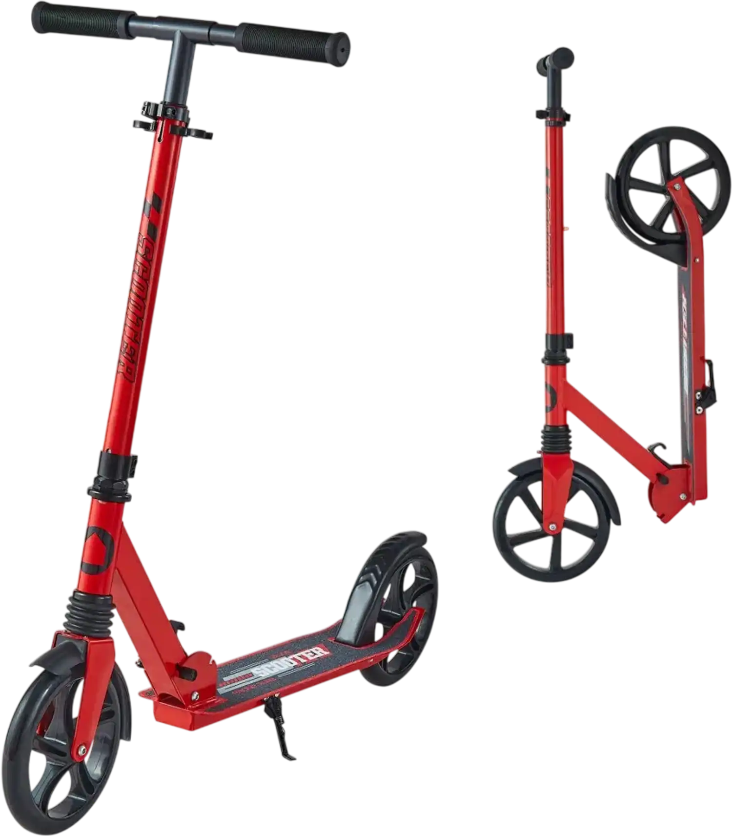 Vevor Kick Scooter Adjustable Height Foldable 2-Wheel Red Black New