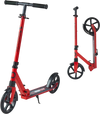 VEVOR Kick Scooter for Kids Ages 8+, Teens & Adults, 2-Wheel Toddler Scooter with Adjustable Height Handlebar, Wide Anti-Slip Deck, Foldable Lightweight for Boys & Girls up to 220 lbs, Red + Black